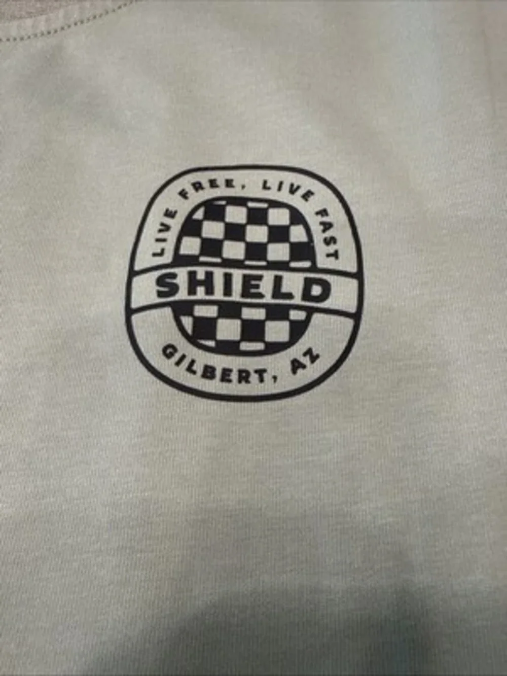 Ecoshield Live Free Live Fast T Shirt Graphic Print Men’s S 100% Cotton Lt Blue